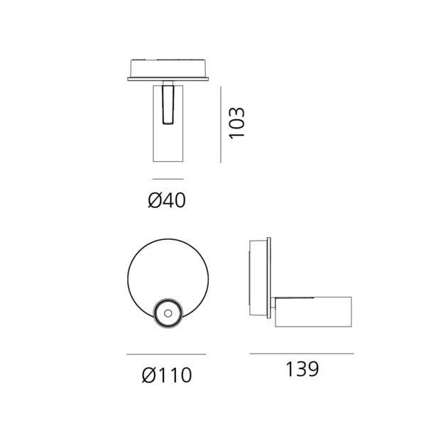 Алюминиевый светодиодный настенный светильник Artemide вектор ARCH-00091692 - Вид №7