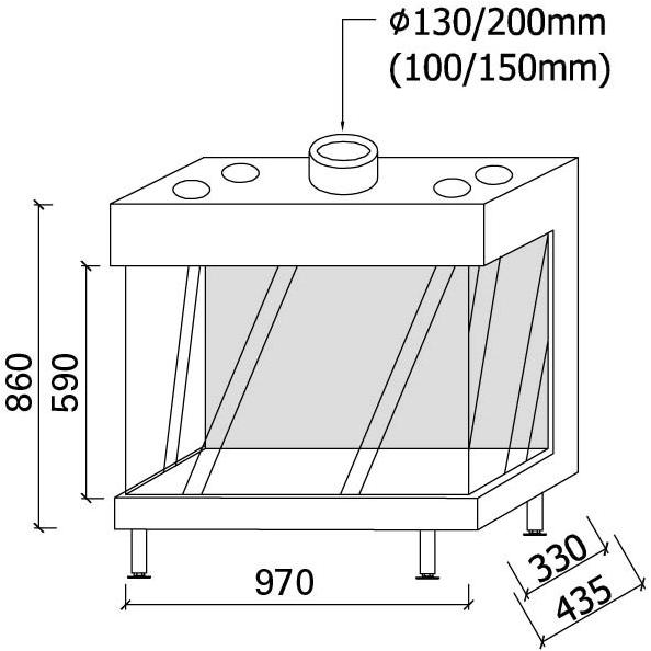 Metalfire Трехсторонний газовый камин Avenue sun-id-1499430 - Вид №10