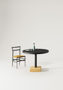 Круглый стол из черного дуба