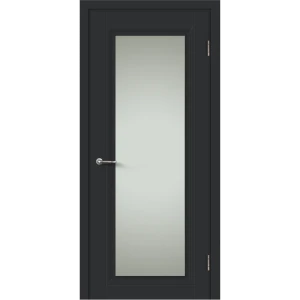 Дверь межкомнатная со стеклом Нобиле 70x200 см Hardflex цвет антрацит с замком 84491279 STLM-2083868