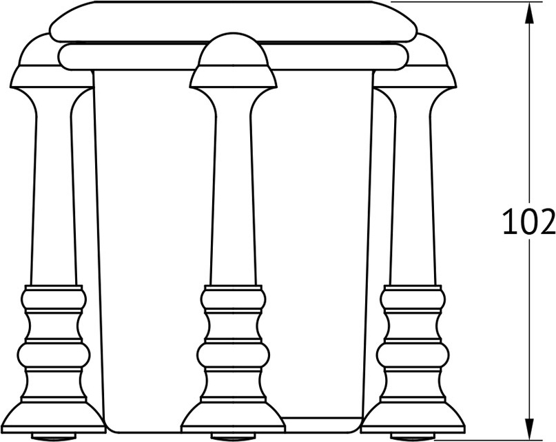 STI 327 Держатель со стаканом настольный 3SC STILMAR MATTE GOLD Treesseci 3SC - Вид №1