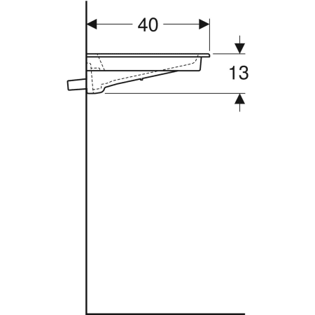 500.395.01.2 Встраиваемая раковина Geberit ONE горизонтальный выпуск, с укороченным вылетом Geberit  - Вид №20
