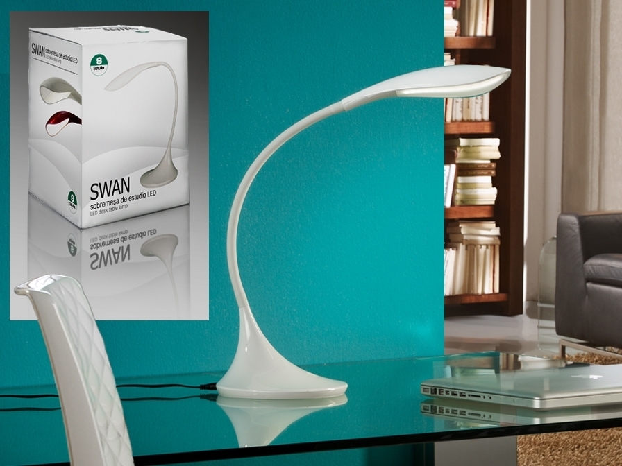 033958 Настольная лампа белая Schuller Swan - Вид №1