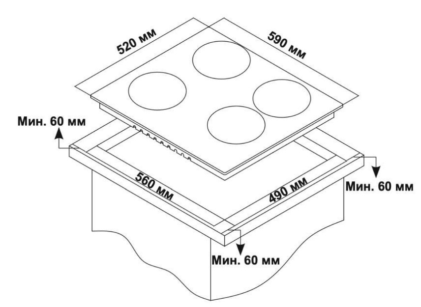 9140852 Газовая варочная поверхность Delvento V60V41O110 STDN-0132349 - Вид №6