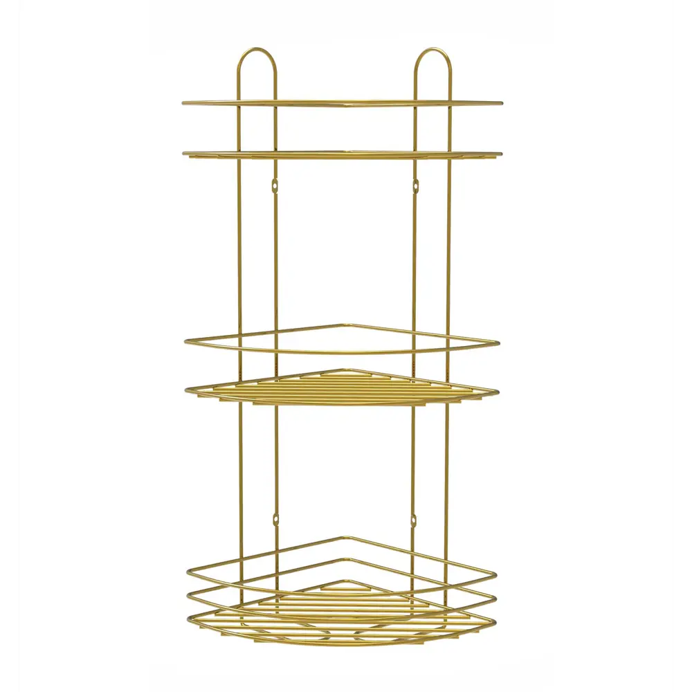 Полка для ванной Lemer Nil трехъярусная 23x23 см металл цвет золото STLM-2198963 - Вид №1