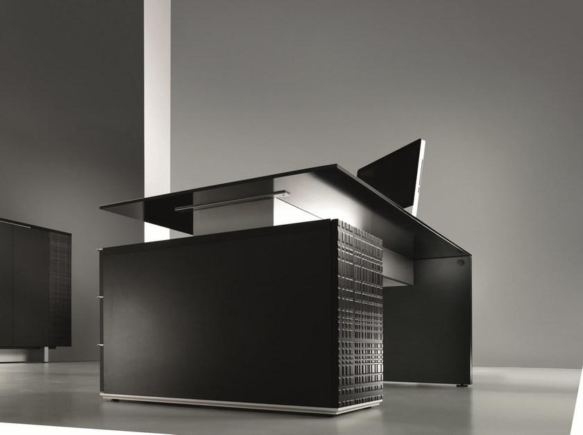 Ultom Рабочий стол из стекла с ящиками Modi sun-id-1452952 - Вид №1