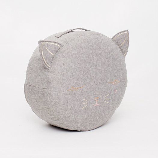 Пуфик-котик детский с вышивкой рогожка серый Kiton 5 МАСТЕРСКАЯ КРЕСЛО  335308 Серый Santreyd  - Вид №1