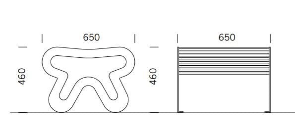 Скамья из нержавеющей стали без спинки BENKERT BANKE Siardo ARCH-00021227 - Вид №2