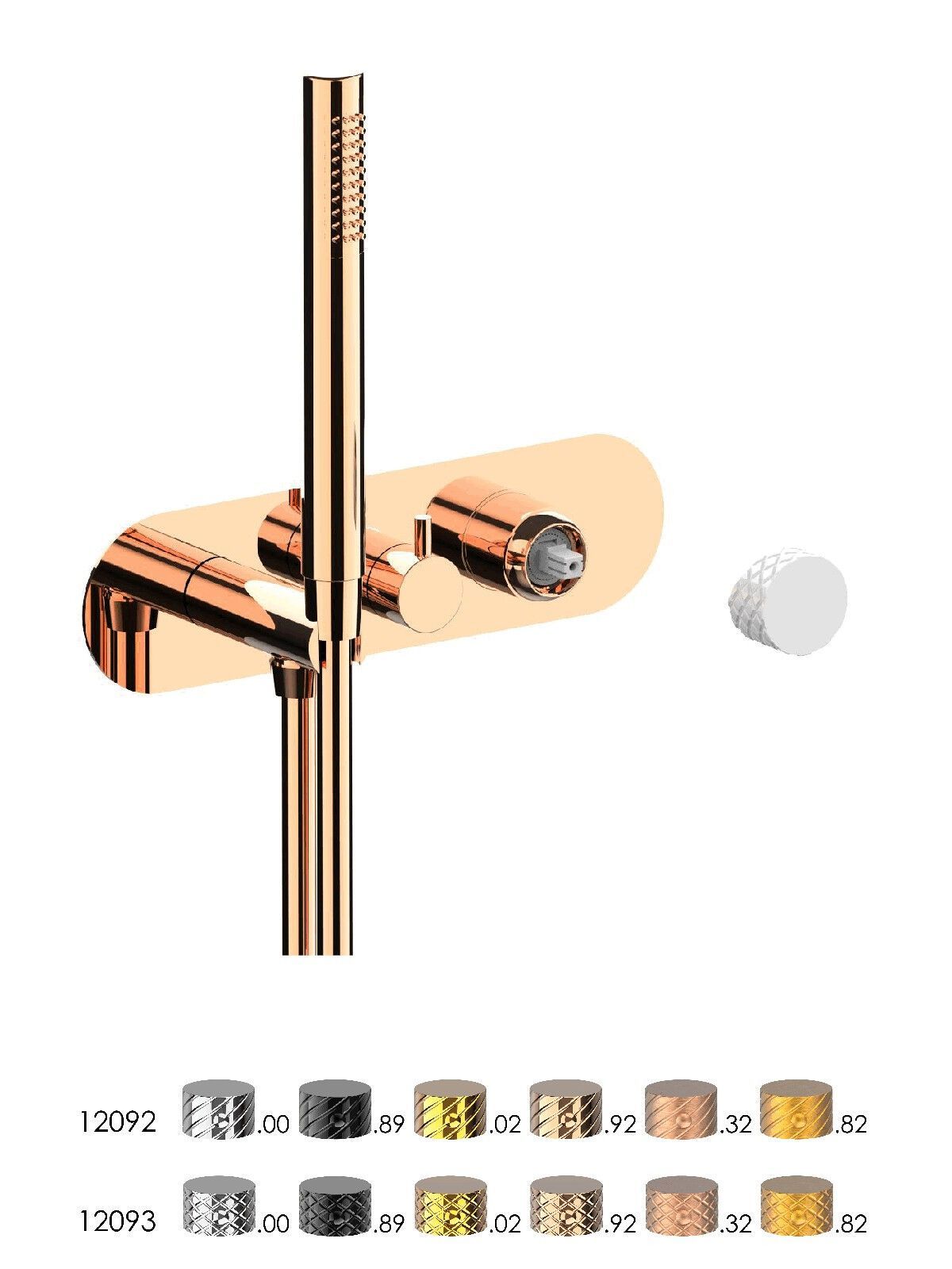 Однорычажный смеситель для душа с 3 отверстиями и ручным душем Rubinetterie Frattini Pepe XL ARCH-00030922 - Вид №14