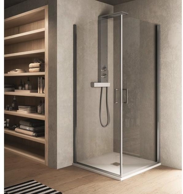 INDA® Душевая кабина угловая стеклянная с распашной дверцей Claire design B580…s/d-b575…0 - Вид №1