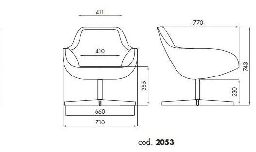 ALMA DESIGN Вращающееся кресло из ткани с 4 спицами и подлокотниками X big sun-id-1475796 - Вид №4