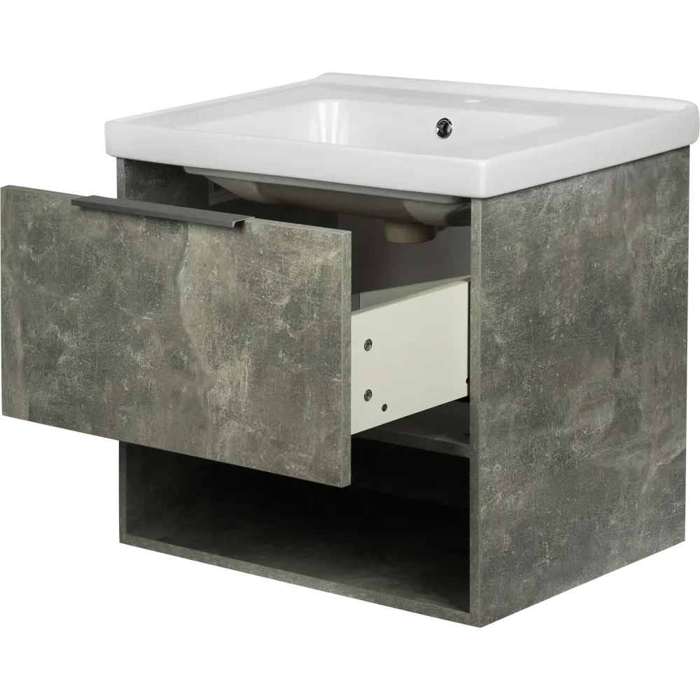 Тумба под раковину подвесная «Дана» 70 см цвет серый цемент SANFLOR STLM-2119134 - Вид №2