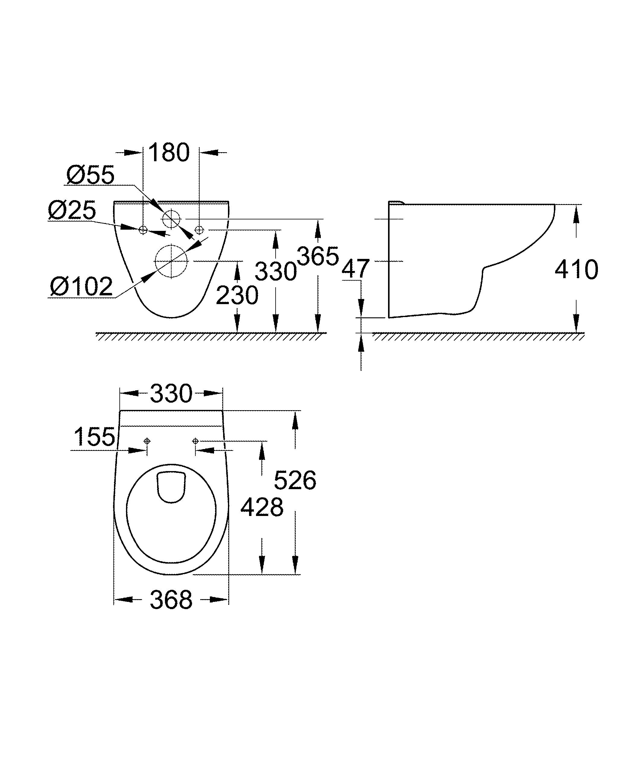 39491000 Подвесной унитаз настенный Белый Grohe Bau Египет - Вид №1