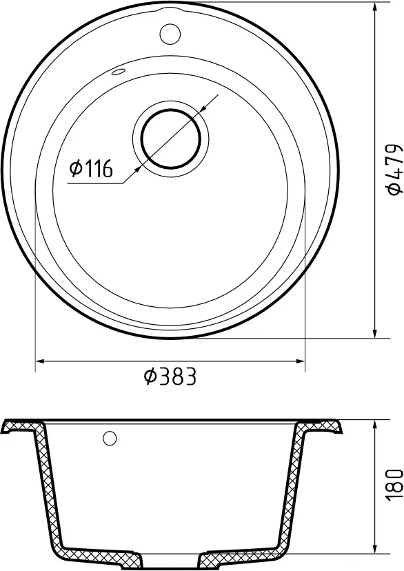 Кухонная мойка Кварц QUARZ S651 GranFest 8-S651 - Вид №2