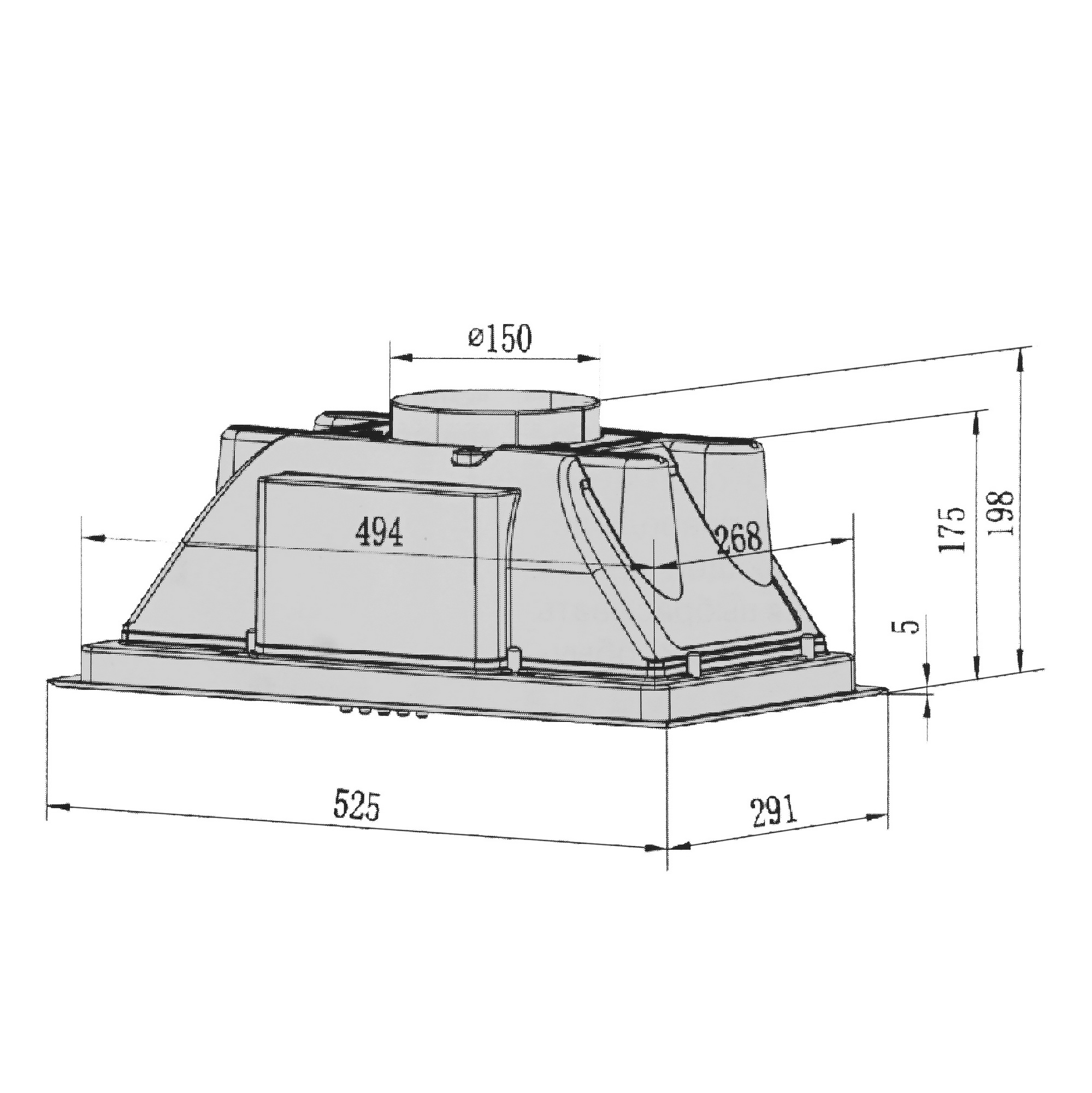 5356573 Вытяжка полновстраиваемая KRONA AMELI LIGHT 600 PB серебристый STDN-0084898 - Вид №8