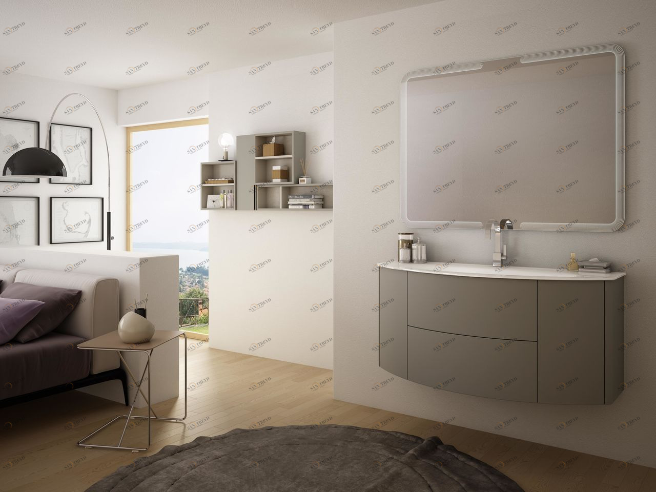 Мебель для ванной CEZARES EDEN 122 Grigio talpa opaco