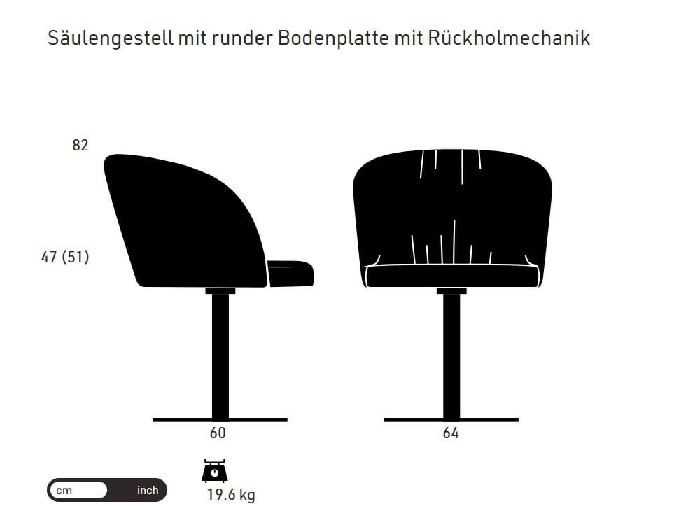 Ткань поворотный мягкий стул KFF Giro ARCH-00080323 - Вид №3