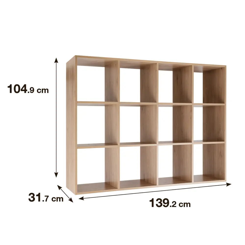 Стеллаж Spaceo KUB 12 секций 139.2x104.9x31.7 см ЛДСП цвет гикори джексон 82731873 STLM-2091378  - Вид №1