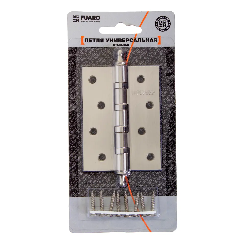 Петля универсальная Fuaro 4BB/А 100x75x2.5 мм сталь цвет матовый никель STLM-2073942 - Вид №2