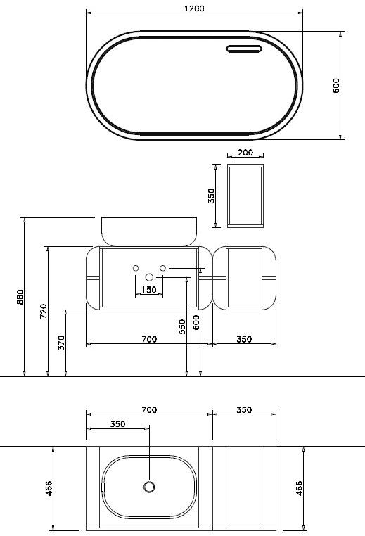 NOVELLO Полная мебель для ванной Oblon sun-id-1344567 - Вид №52