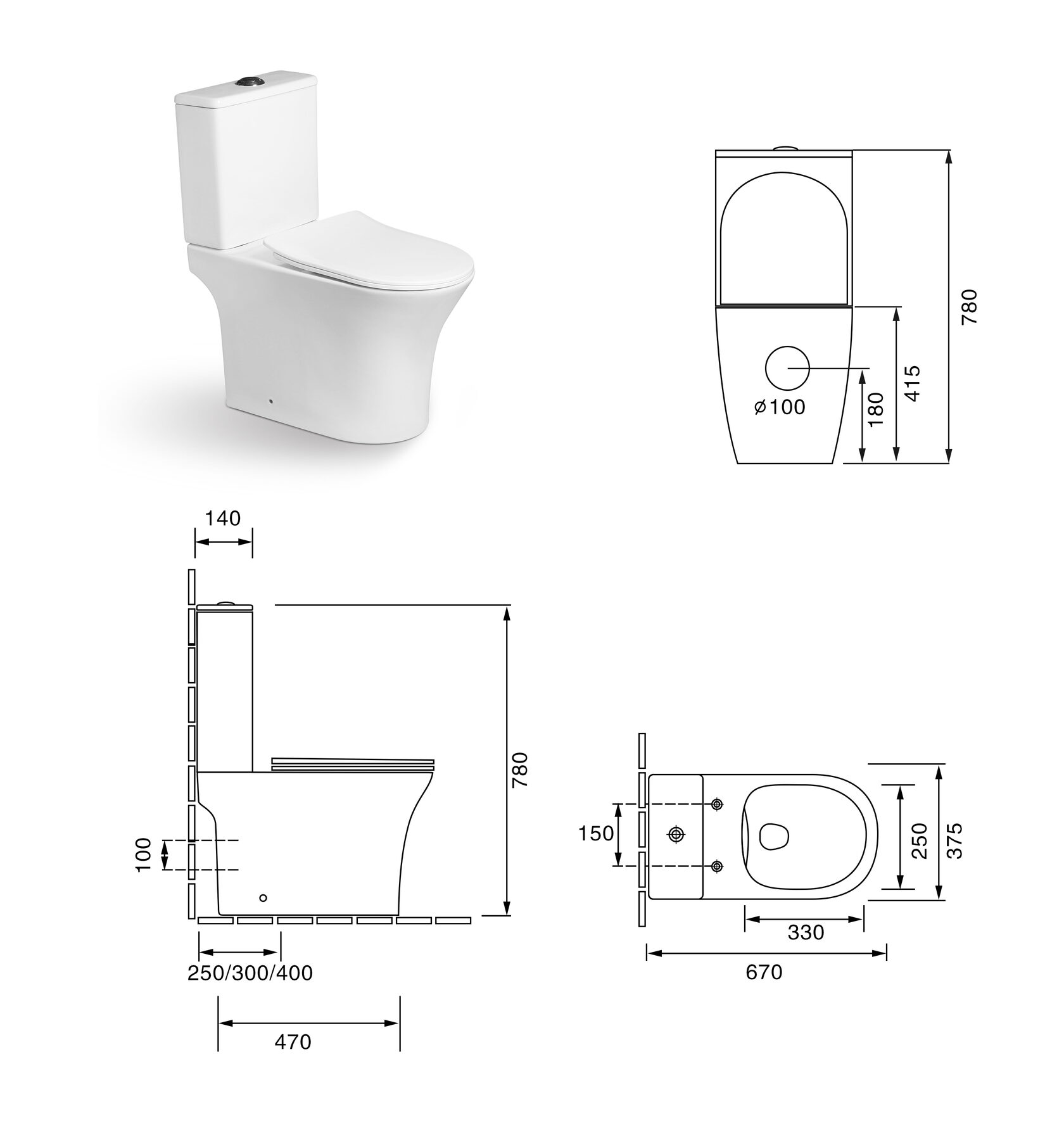 Унитазы-компакт SL-5022 SANTILINE  - Вид №4