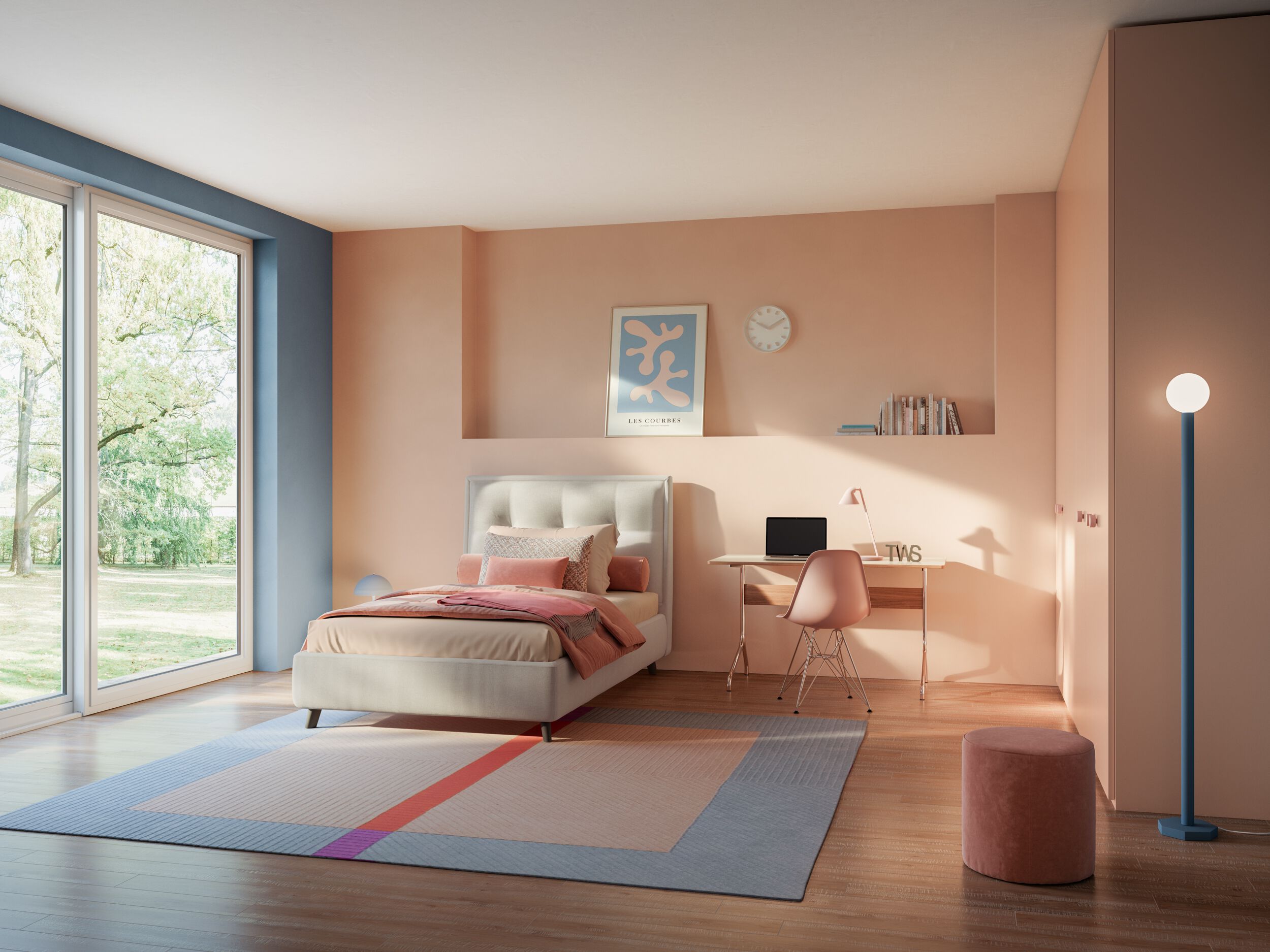 Односпальная кровать из ткани с мягким изголовьем Twils VENUS ARCH-00029060 - Вид №1