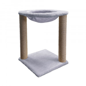 ПР0060012 Когтеточка-столбик для кошек №3 гамак джут серебро ЗВЕРЬЕ МОЕ