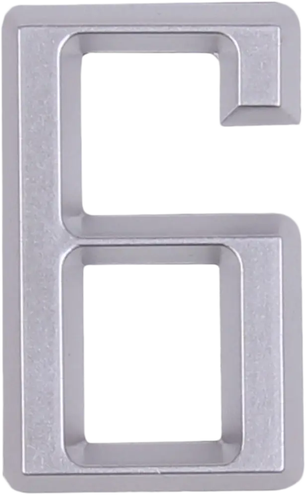 Самоклеящаяся цифра «6» Larvij в стиле хром для маркировки помещений 18284620