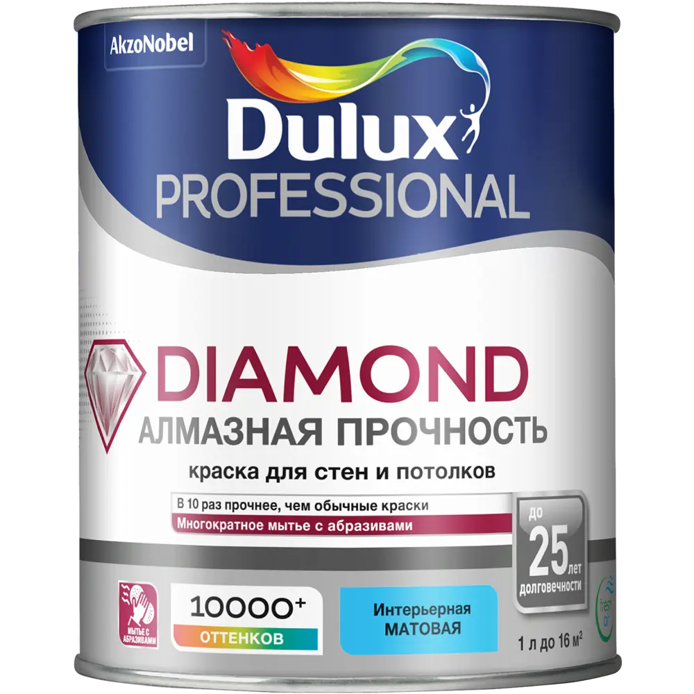 Краска для колеровки Dulux Professional Diamond Matt прозрачная база BC 1 л 15107601 STLM-2195708  - Вид №1