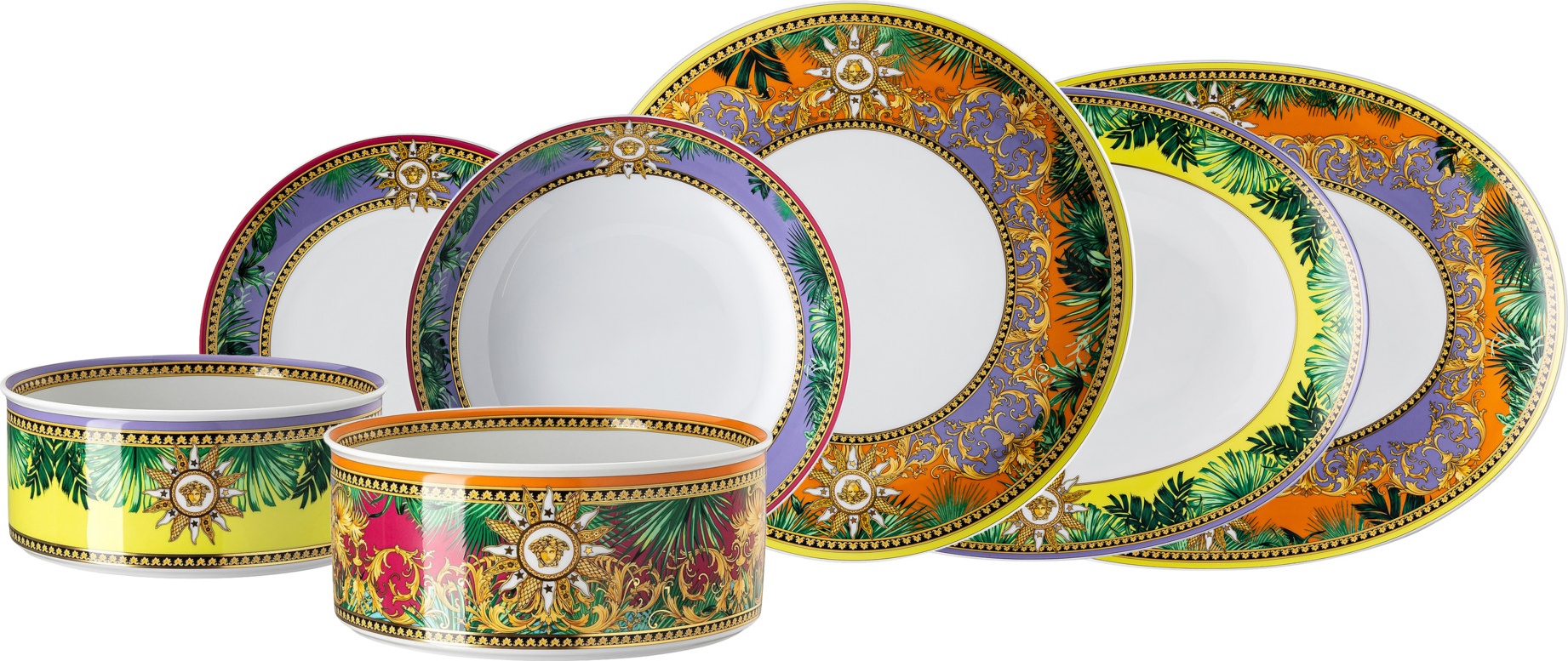 10661006 Rosenthal Versace Сервиз столовый Rosenthal Versace Мир джунглей на 6 персон 22 предмета, фарфор Фарфор 