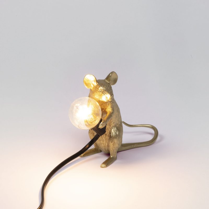 Настольная лампа 12,5х5 см золотая Mouse Lamp Gold Mac 15071 GLD SELETTI ЖИВОТНЫЕ, МЫШЬ 00-3882458 Золото  - Вид №3