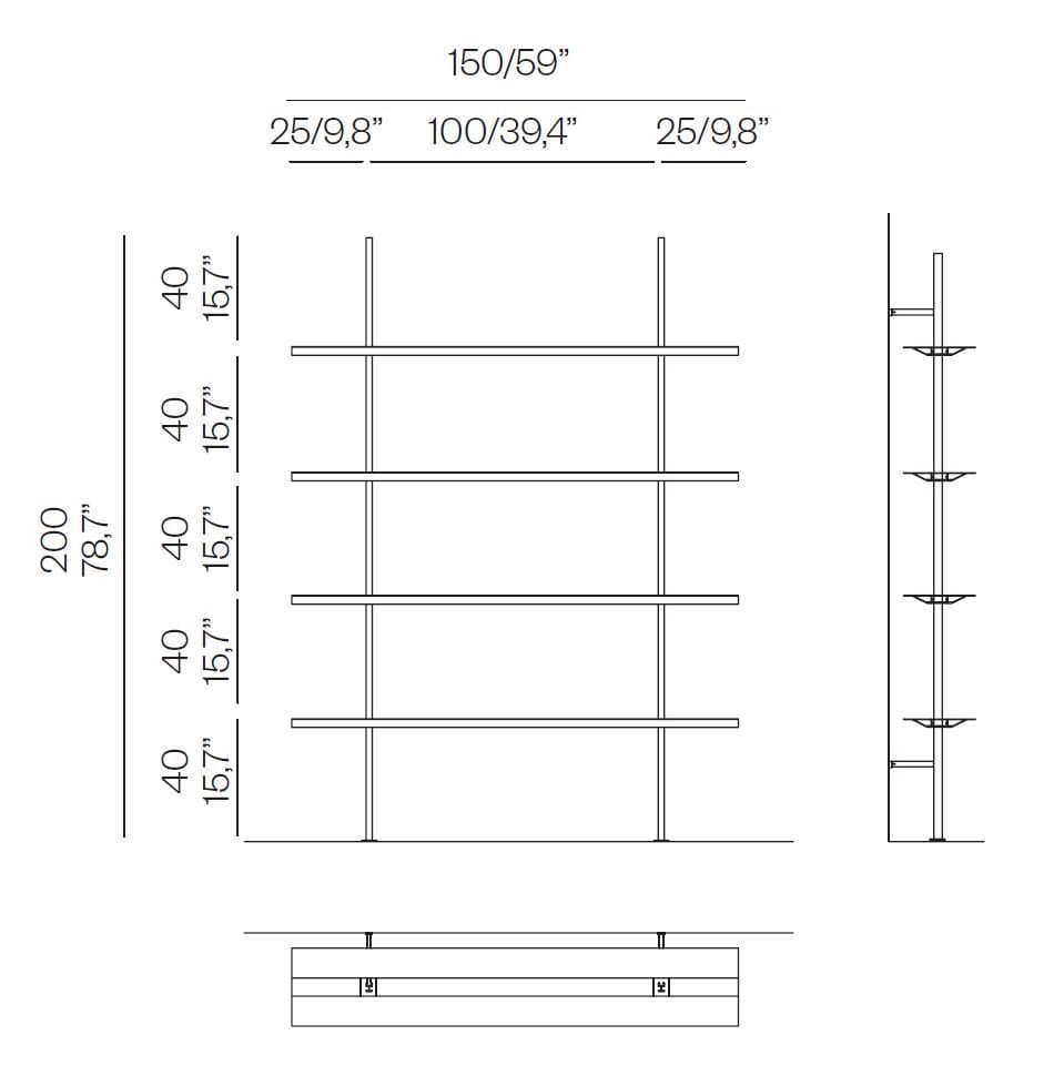 Алюминиевый настенный книжный шкаф BD Barcelona Aluminium ARCH-00134289 - Вид №27