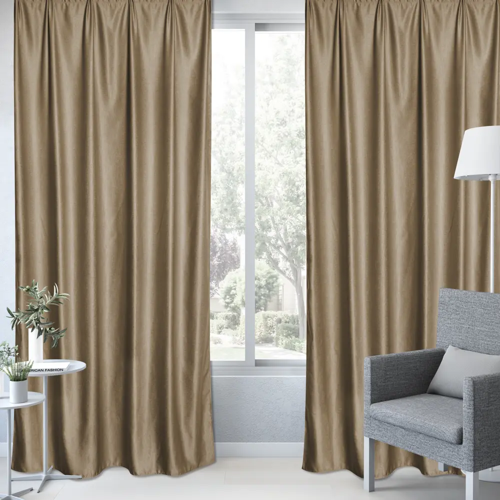 Штора на ленте Inspire Olmo 160x280 см цвет коричневый 88311134 STLM-2110707  - Вид №5