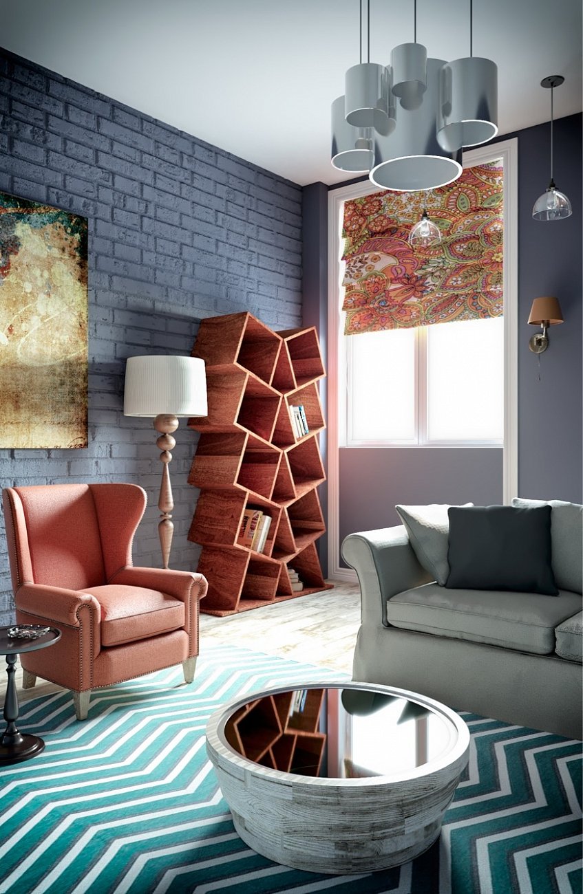 Стеллаж деревянный дизайнерский беленый дуб "Матрица на 2" от Odingeniy ODINGENIY СТЕЛЛАЖИ "МАТРИЦА" 178436 Бежевый  - Вид №1