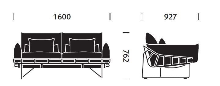2-местный тканевый диван Herman Miller каркасный ARCH-00023226 - Вид №5
