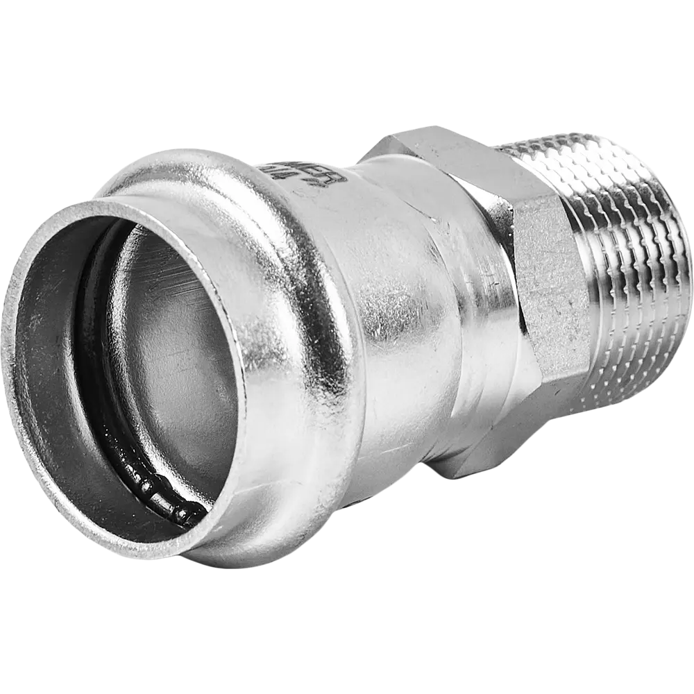 Муфта переходная Rommer 3/4"x28 мм ВПр-НР нержавеющая сталь STLM-2170269 - Вид №1