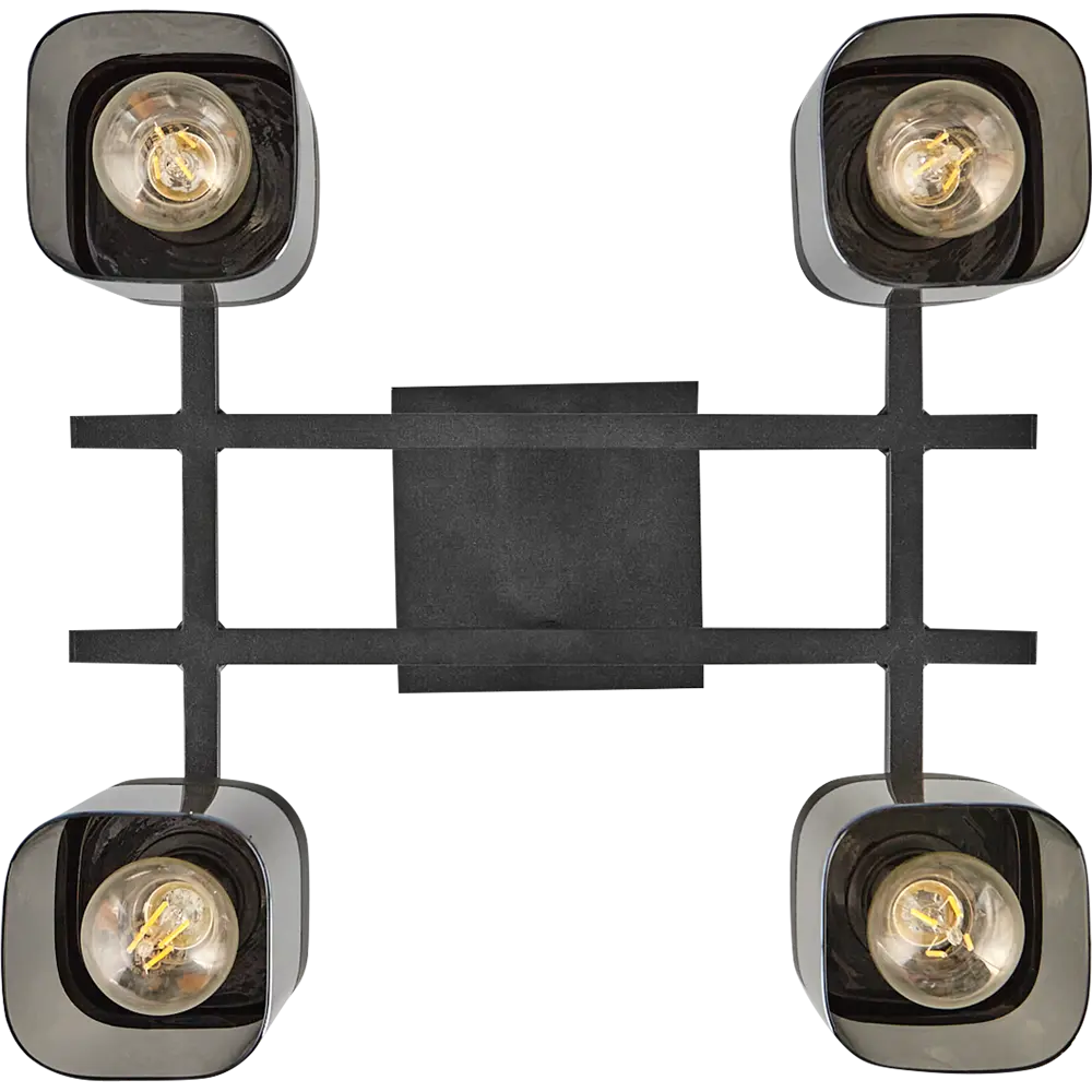 Люстра потолочная Vitaluce ТРИКА 4 лампы 12м² Е27 цвет черный матовый STLM-2056577 - Вид №3