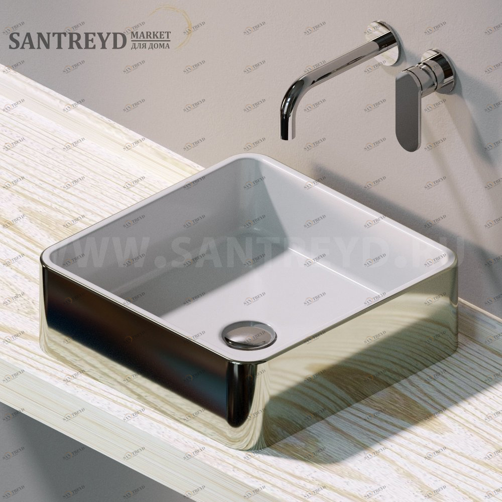 MWL40PLATINUM Накладная раковина на столешницу  квадратная Ceramica Flaminia Miniwash