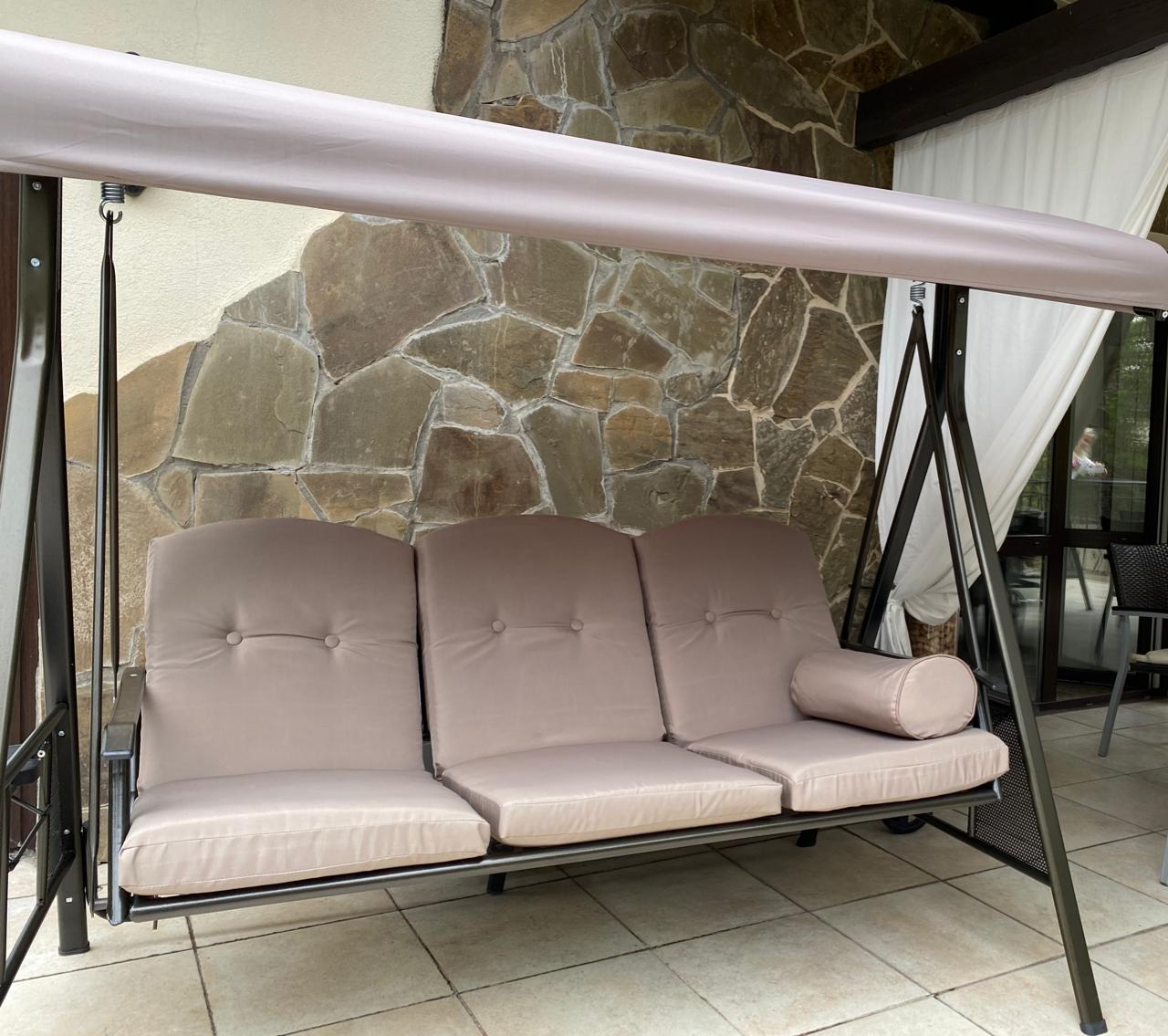 Качели садовые трехместные 195х198 см бежевые Garden Way Z003 GARDEN WAY  00-3885118 Бежевый  - Вид №3