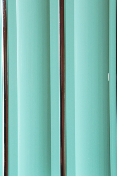 Панель ПВХ бирюзовая хром софитто "2" фигурная 200мм DEKOR PANEL DP158