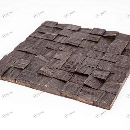 Мозаика и 3D панели из дерева Tarsi 3D 3d Колотый Черный 1.0.6.1 Дуб Селект 3д (мозаика панели), брашированная, рельефная (3Д (мозаика панели), Брашированная, Рельефная) 300х300 мм 1401100063