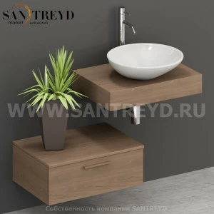 M07052CF Столешница для накладных и встраиваемых раковин 70 см цвет Дуб кофейный ARREDO WOOD Италия