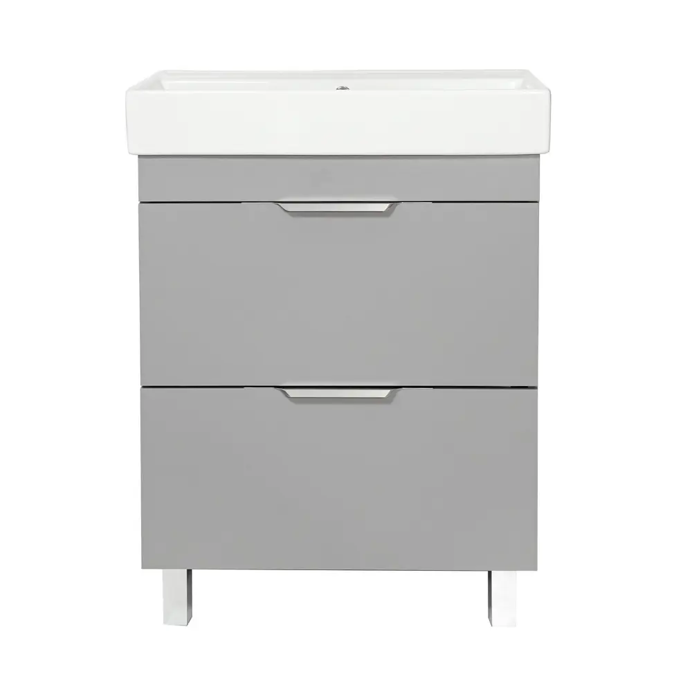 Тумба Santreyd Милан для ванной с плавными ящиками, серый матовый 88872970 Ванная комната STLM-0967674
