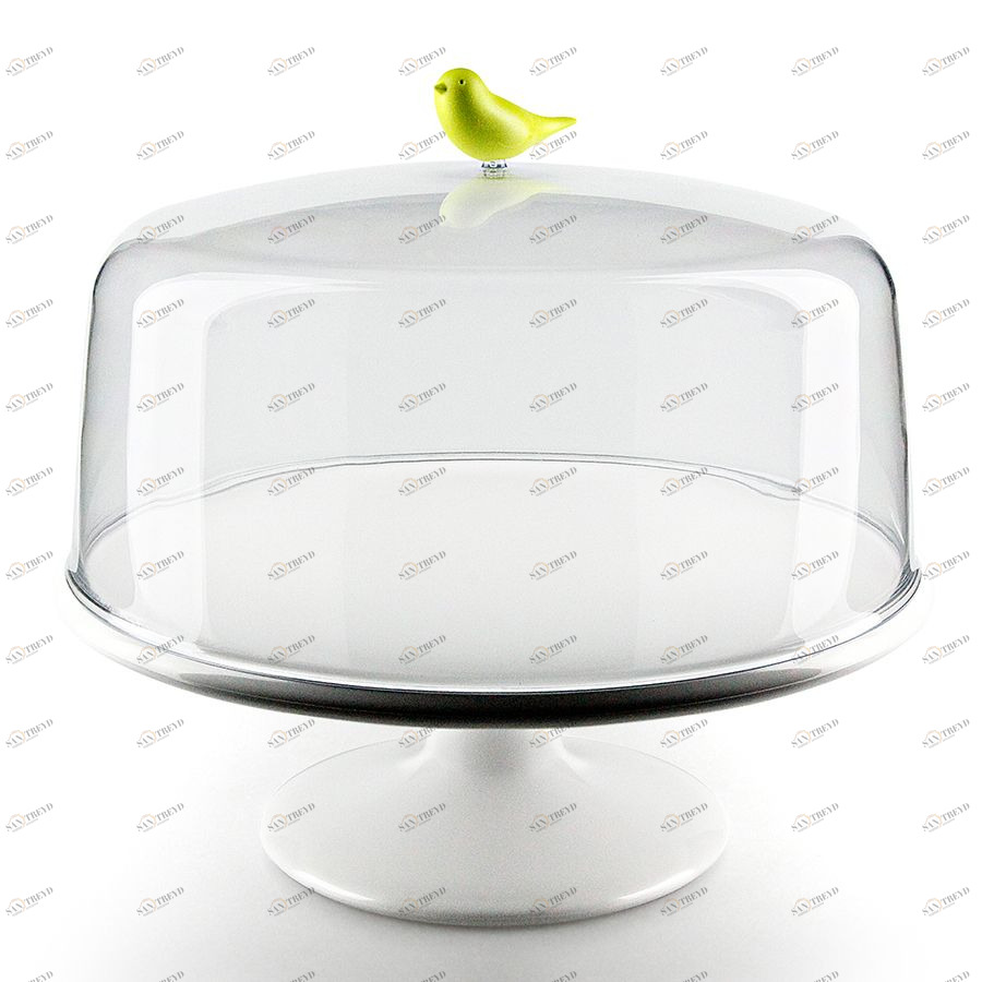 Подставка для сладостей Sweet Tweet с крышкой, большая, зеленая Qualy QL10237GN