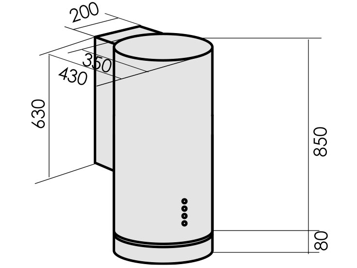 8130130 Вытяжка пристенная MBS LILIA 135 INOX серебристый STDN-0089337 - Вид №12