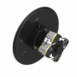 U6E-48M2SB Trim for wall mounted diverter, 2 ways - ref. 48M2 and 3 ways - ref. 49M3 Thg-paris Pétale de Cristal, прозрачный хрусталь с золотой каймой Покрытие PVD бронза