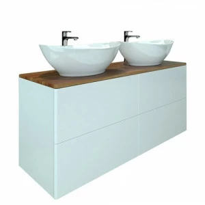 Orange Ot-130TuWOOD+G56 Тумба подвесная Otto c двумя раковинами Гамма 560 Хром