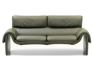 3-местный кожаный диван с подголовником