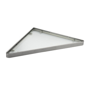 GFmark - Полка стеклянная, угловая, из нержавеющей стали, АНТИВАНДАЛЬНАЯ, стекло 0,6 см, код: 80010