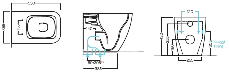 Керамический туалет без пола Hatria Tecna ARCH-00146189 - Вид №3